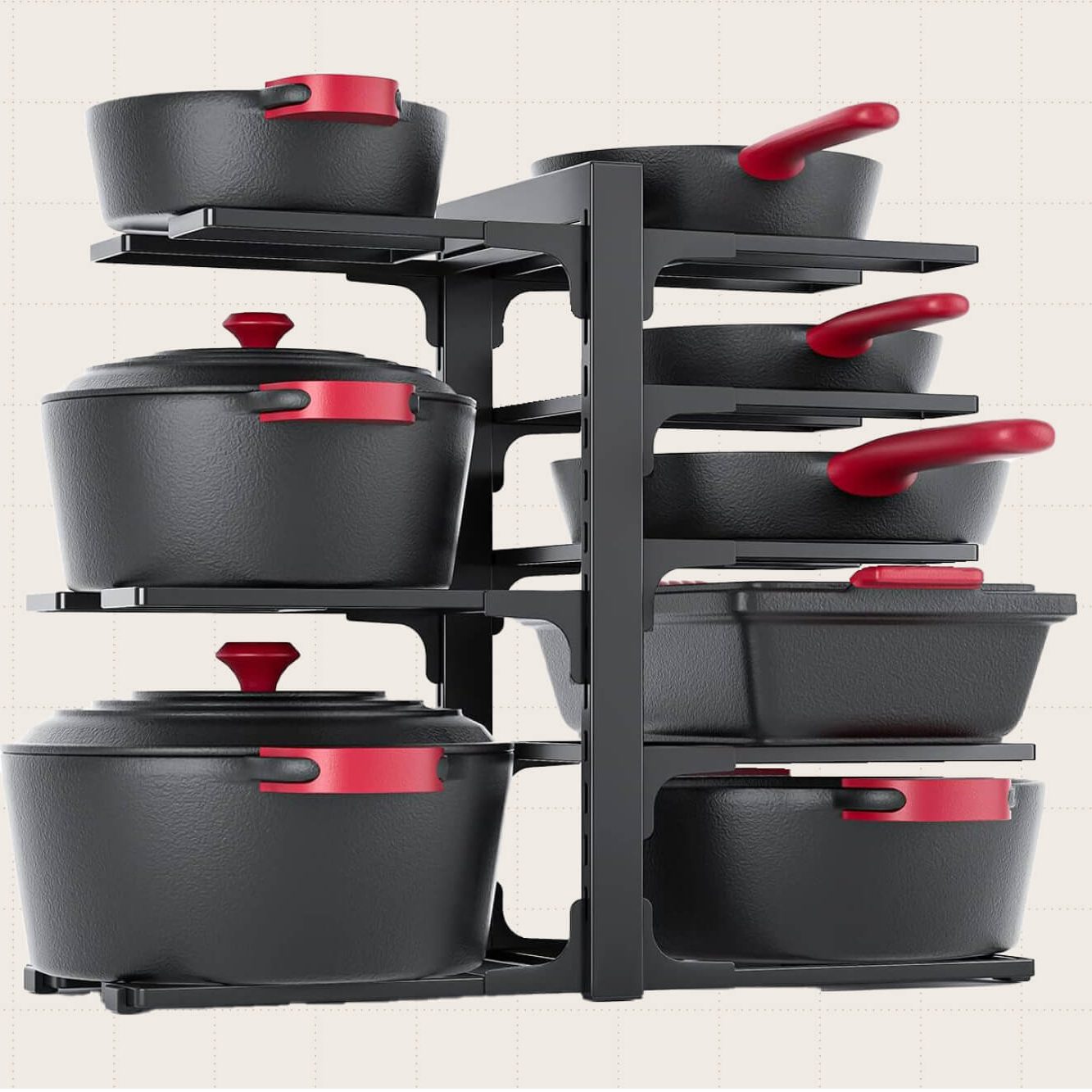 Mudeela 8-Tier Adjustable Pan Organizer Rack