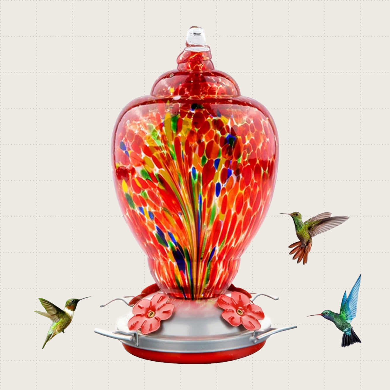 WOSIBO Hummingbird Feeder in red