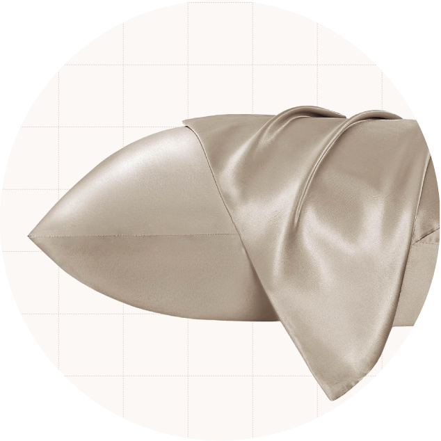 Bedsure Satin Pillowcases, Two-Pack shown in champagne color.